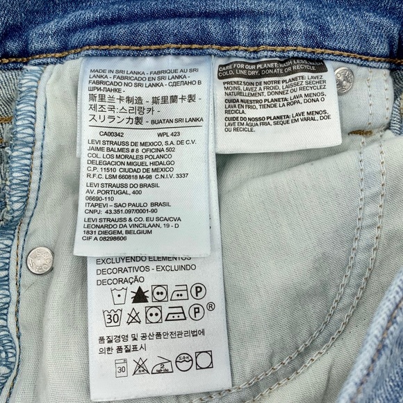 Levi's Embroidered Cutoff Shorts High Rise Denim - Picture 3 of 6